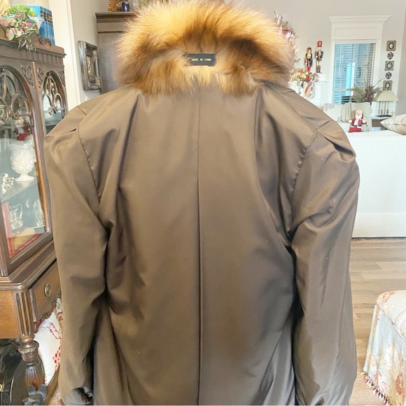 SAGA FURS Genuine Mink Fur Coat With Fox Fur Collar Size 8 - Picture 12 of 15